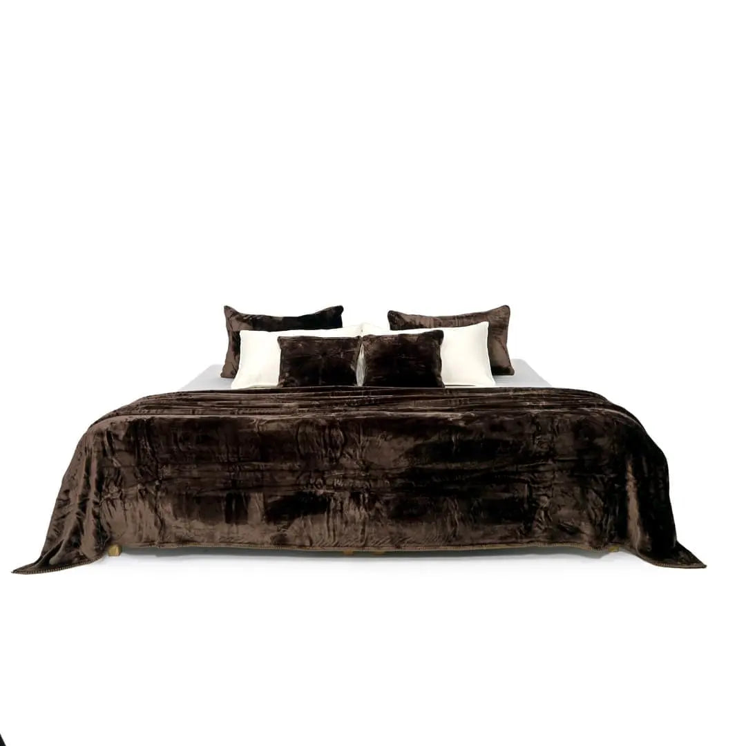 Zarf All-Season Premium AC Blanket With Two Pillow Covers & Two Cushion Covers - Mocha