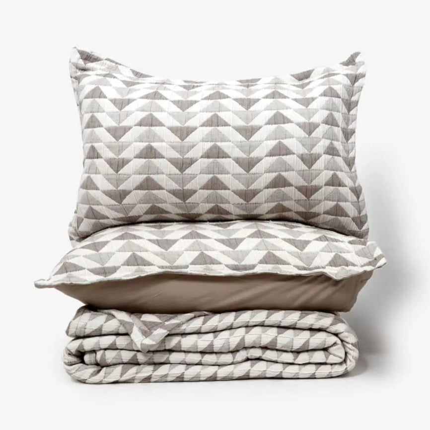 Zarf Plush Cotton AC Comforter For Single Size Bed With 2 Pillow Cases - Celestial Grey