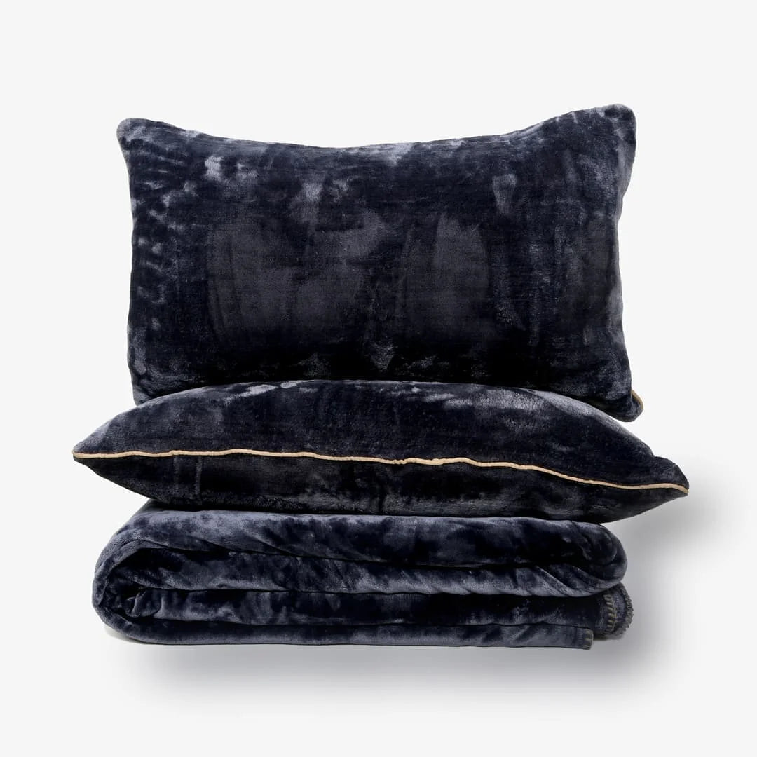 Zarf Ultra Soft All-Season Premium AC Blanket For Single Size Bed With 2 Cushion Covers - Charcoal Grey
