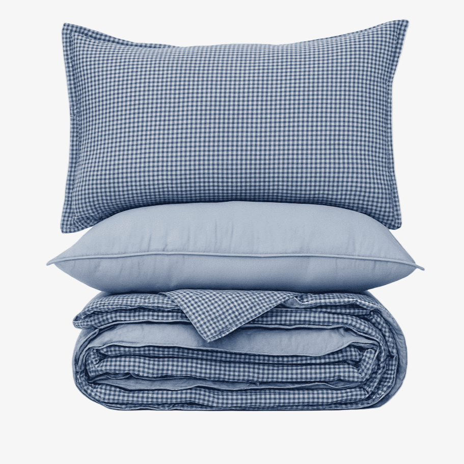 Linen Blend AC Comforter With 2 Pillow Cases and 1 Breakfast Pillow - Cambridge