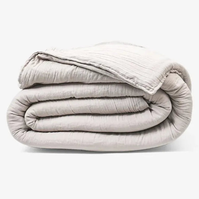 Zarf King Size French Muzlin Comforters With 2 Cushion Covers - Platinum