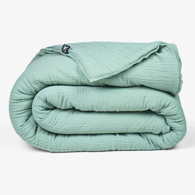 Zarf King Size French Muzlin Comforters With 2 Cushion Covers - Fern