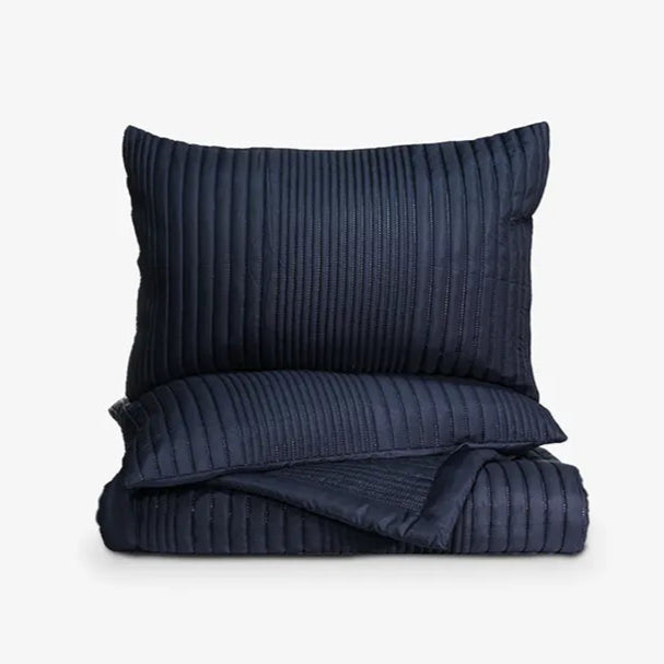 Zarf California King Size AC Comforters With 2 Pillow Cases & 2 Cushion Covers - Navy Blue
