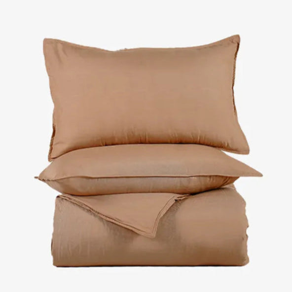 Zarf California King Size AC Comforters With 2 Pillow Cases & 2 Cushion Covers - Honey