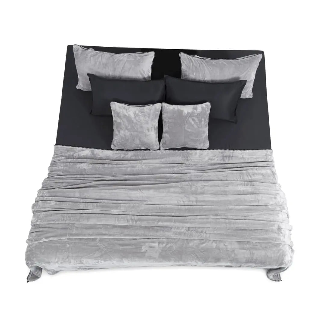 Zarf Ultra Soft All-Season Premium AC Blanket For Single Size Bed With 2 Cushion Covers - Ash Grey