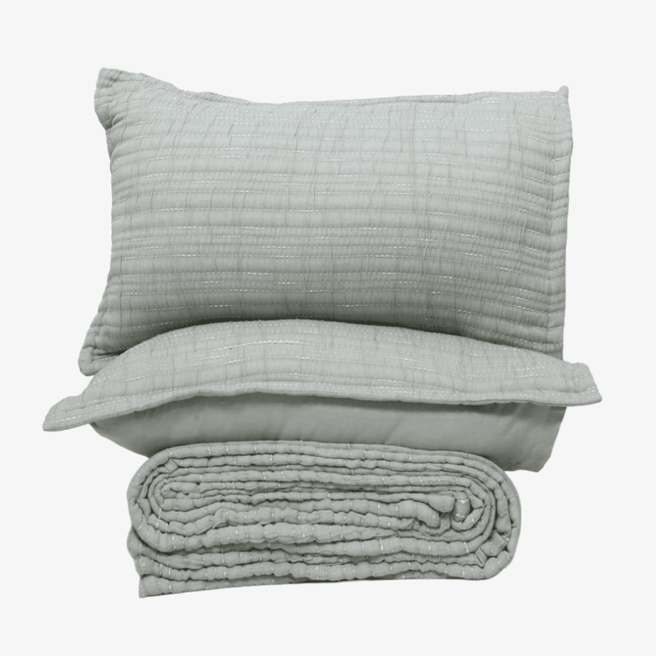 Zarf King Size Pure Cotton Cottage Blanket with 2 Pillowcases and 1 Cushion Cover - Springleaf