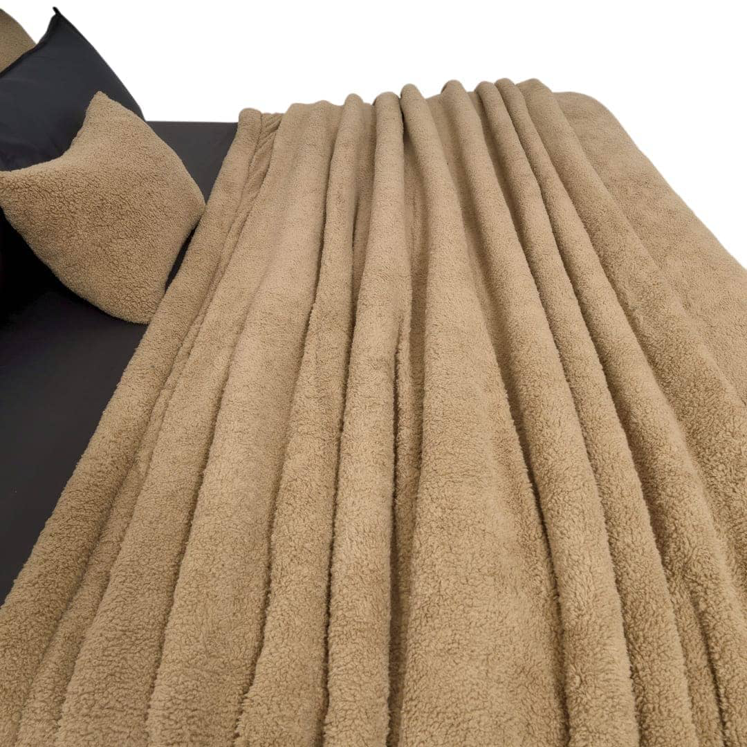 ZARF Faux Shearling Blanket For Single Size Bed - Vanilla Ivory