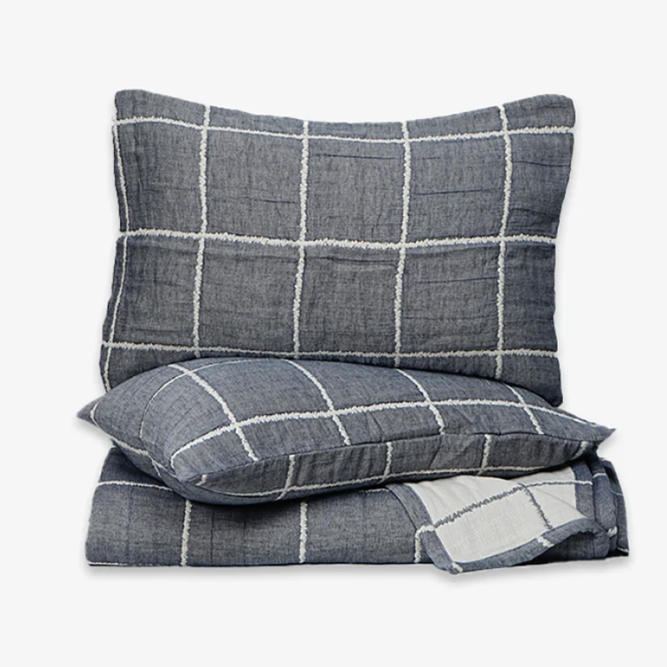 Zarf California King Size Plush Cotton AC Blanket With 2 Pillow Cases - Slate