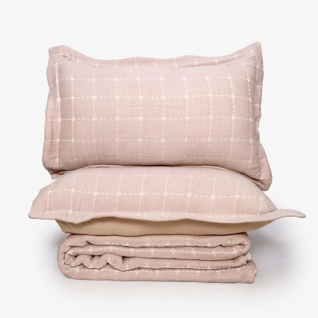 Zarf California King Size Plush Cotton AC Blanket With 2 Pillow Cases - Coral Infusion