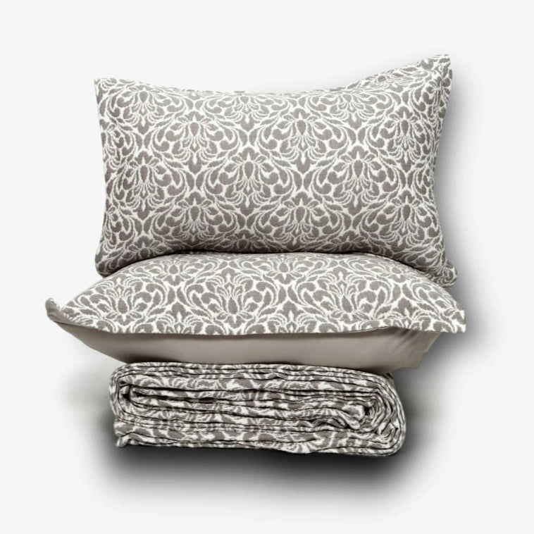 Zarf California King Size Plush Cotton AC Blanket With 2 Pillow Cases - Oatshade