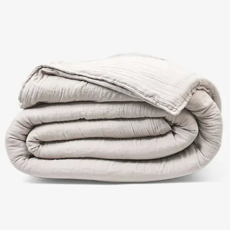 Zarf King Size French Muzlin AC Blanket With 2 Cushion Covers - Platinum