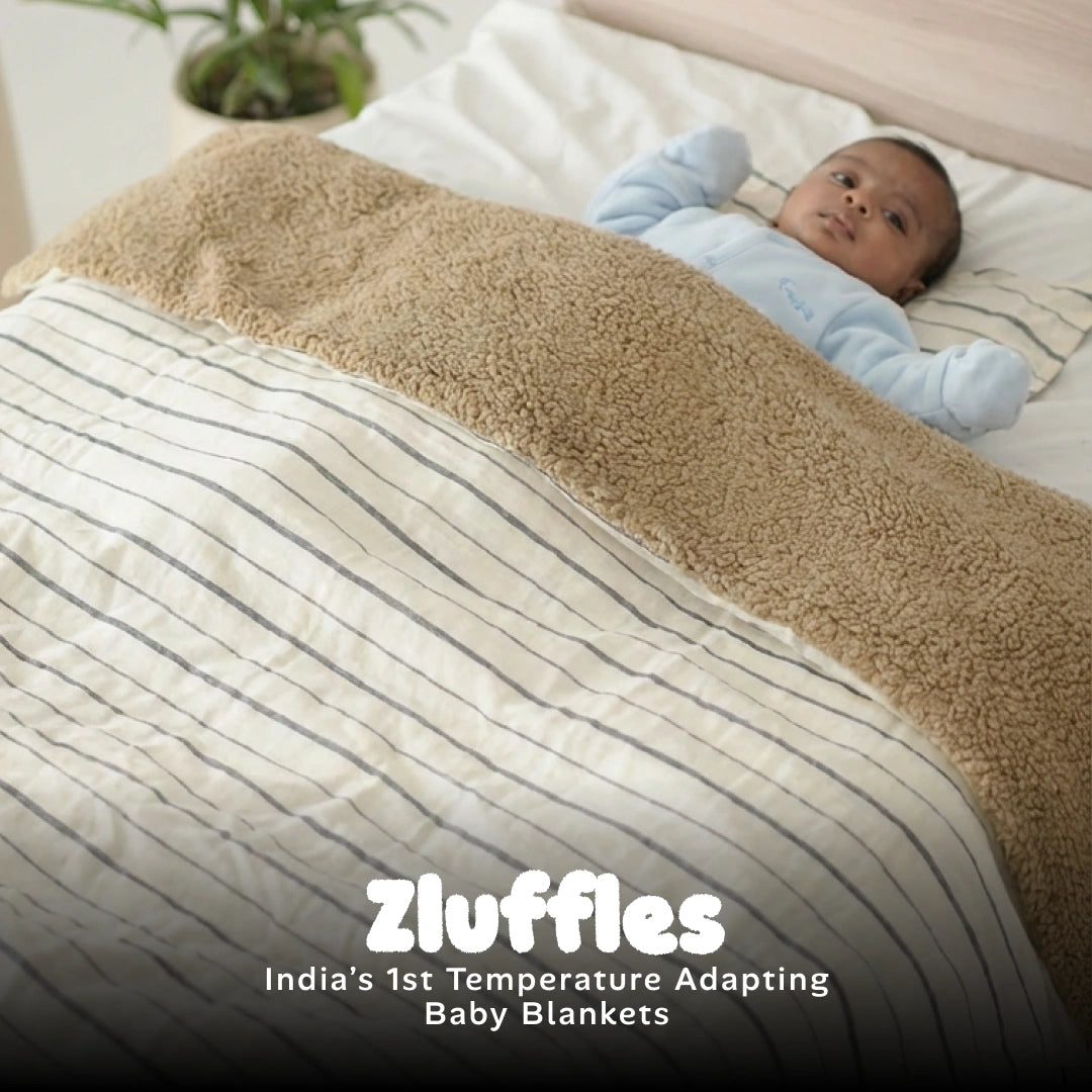 Reversible Baby Blanket With 1 Pillow & 1 Pillow Cover - Fluff Cloud