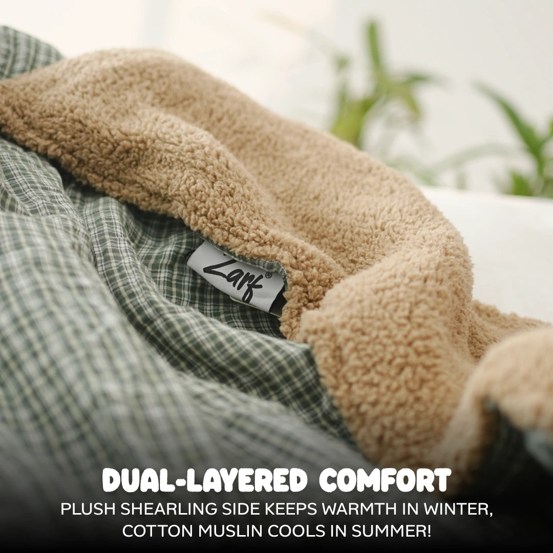 Reversible Baby Blanket With 1 Pillow & 1 Pillow Cover - Dewdrop