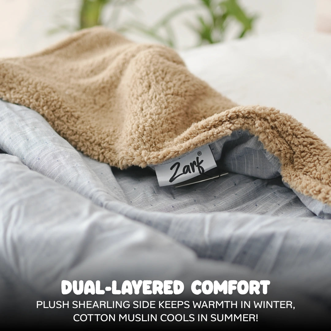 Reversible Baby Blanket With 1 Pillow & 1 Pillow Cover - Sky Daze