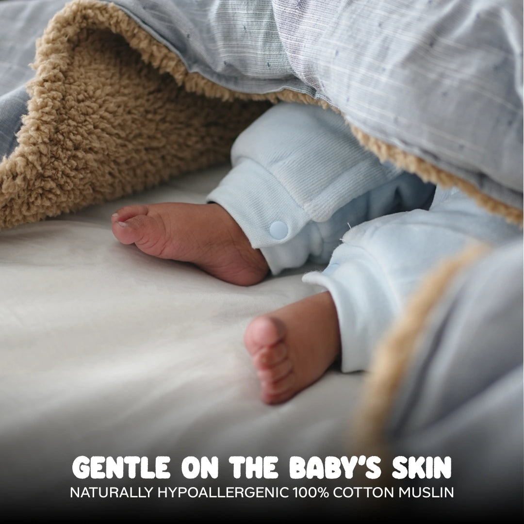 Reversible Baby Blanket With 1 Pillow & 1 Pillow Cover - Sky Daze