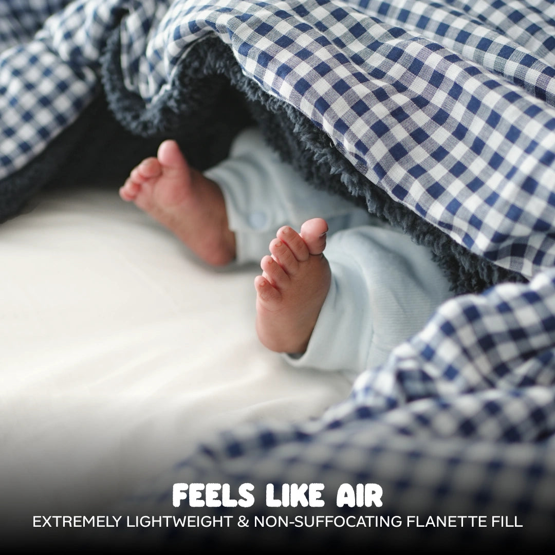 Reversible Baby Blanket With 1 Pillow & 1 Pillow Cover - Dreamy Bluebell