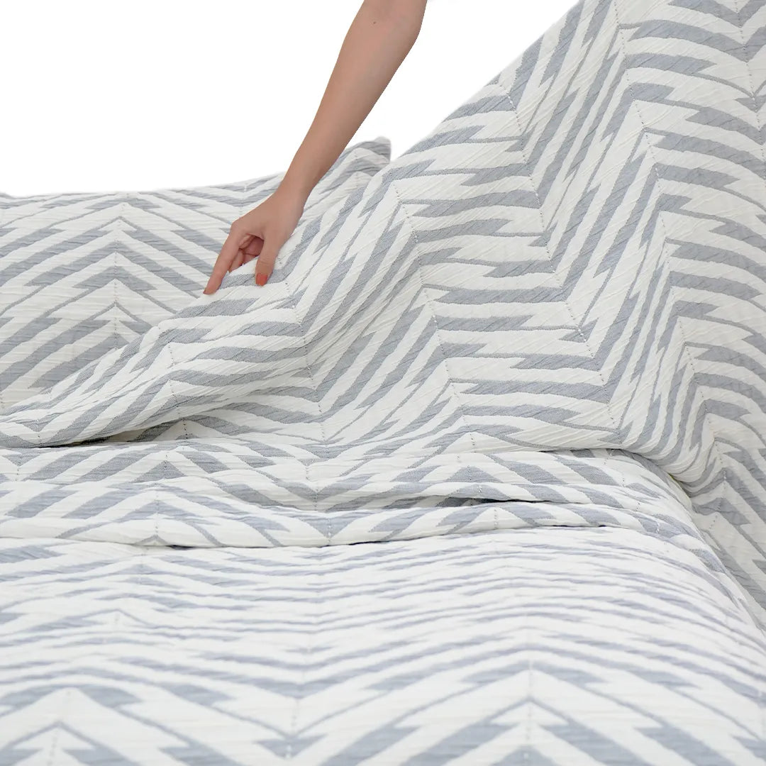 Zarf Plush Cotton AC Blanket For Single Size Bed With 2 Pillow Cases - Sapphire