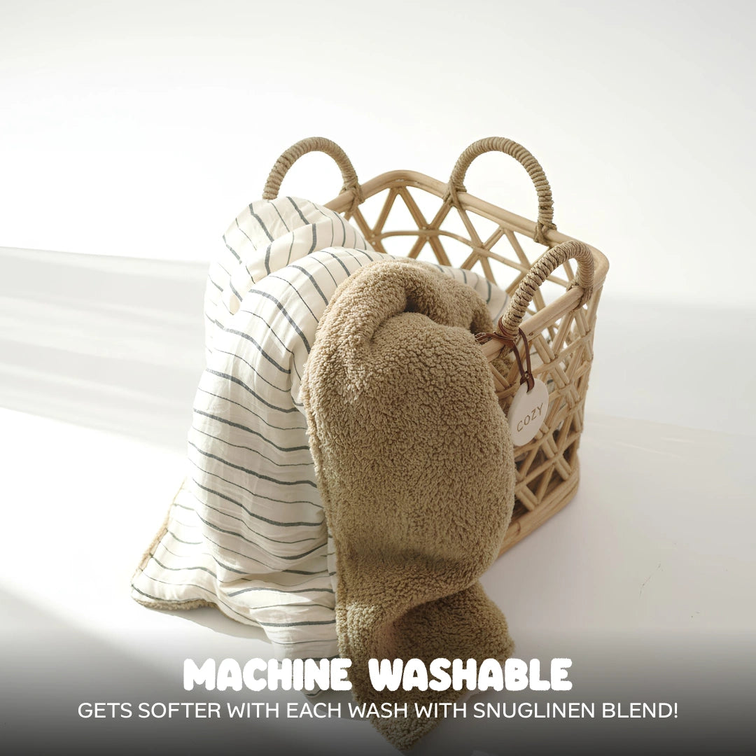 Reversible Baby Blanket With 1 Pillow & 1 Pillow Cover - Fluff Cloud