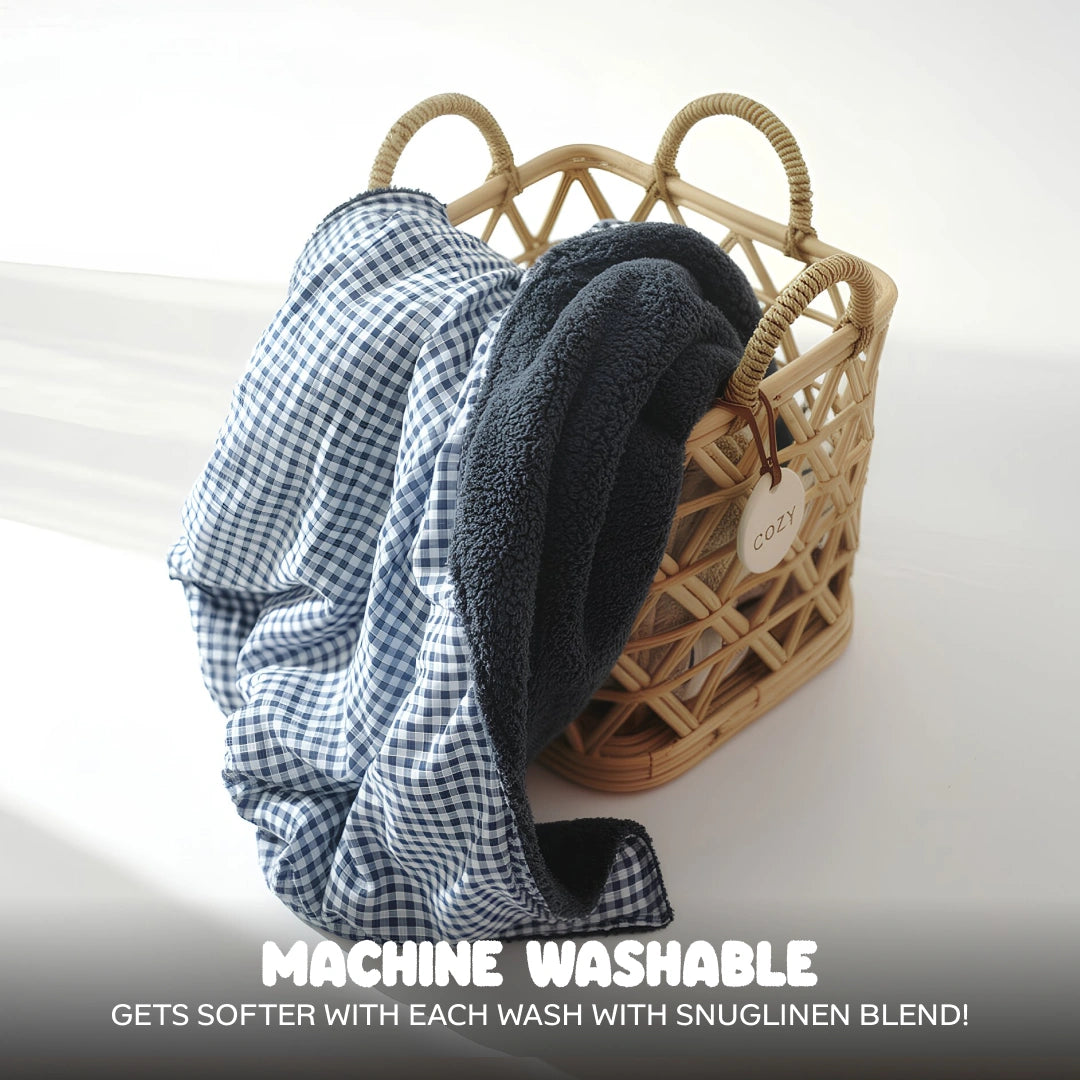 Reversible Baby Blanket With 1 Pillow & 1 Pillow Cover - Dreamy Bluebell