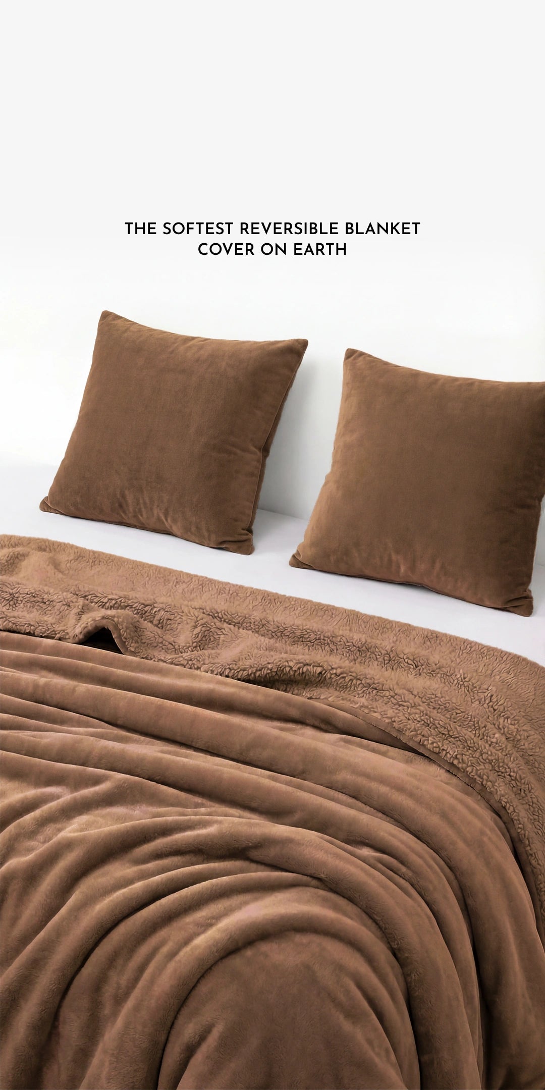 Zarf Reversible Blanket Cover For Single Size Bed With 2 Cushion Covers - Rustic Cocoa