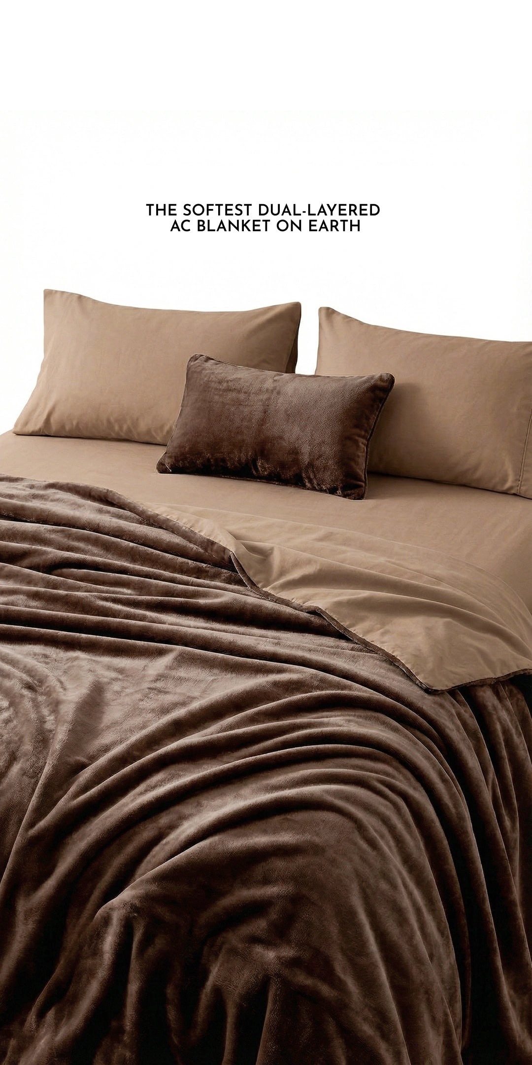 Zarf Premium AC Dohar for Single Bed Size With Two Pillow Covers & One Breakfast Cushion Cover - Brownstone