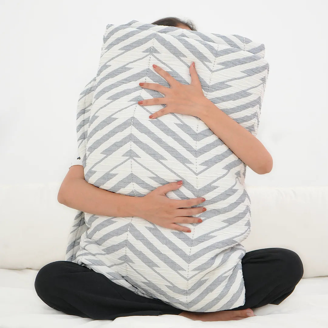 Zarf Plush Cotton AC Blanket For Single Size Bed With 2 Pillow Cases - Sapphire