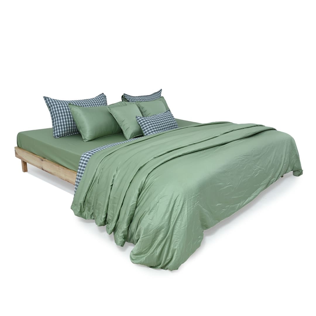 Linen Blend AC Comforter With 2 Pillow Cases and 1 Breakfast Pillow - Nordic