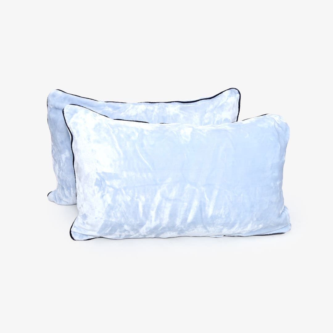 Premium Velvet Pillow Covers- Set Of 2 - Powder Blue