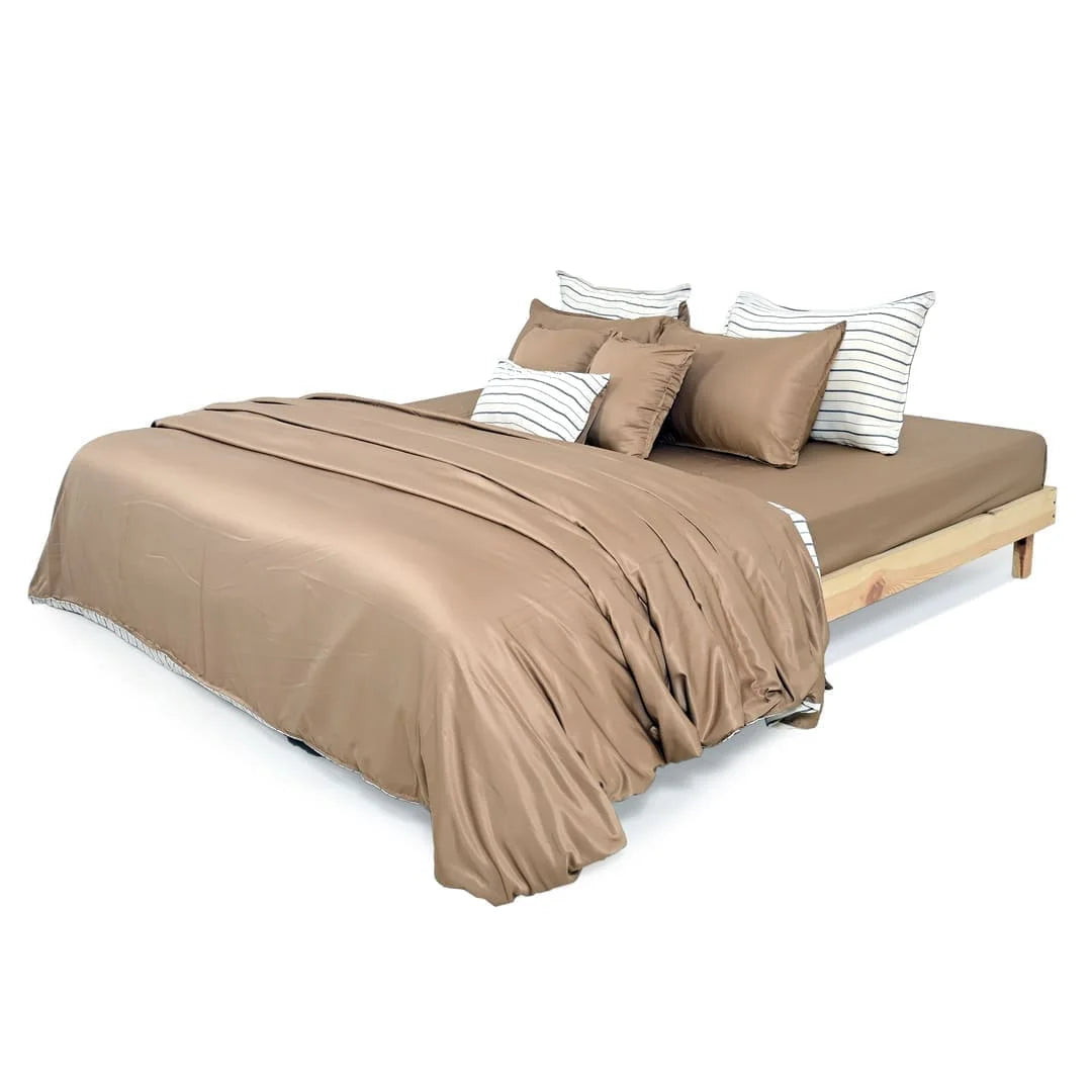 Zarf Linen Blend Bedding Set Of 9 For Single Size Bed - Arden