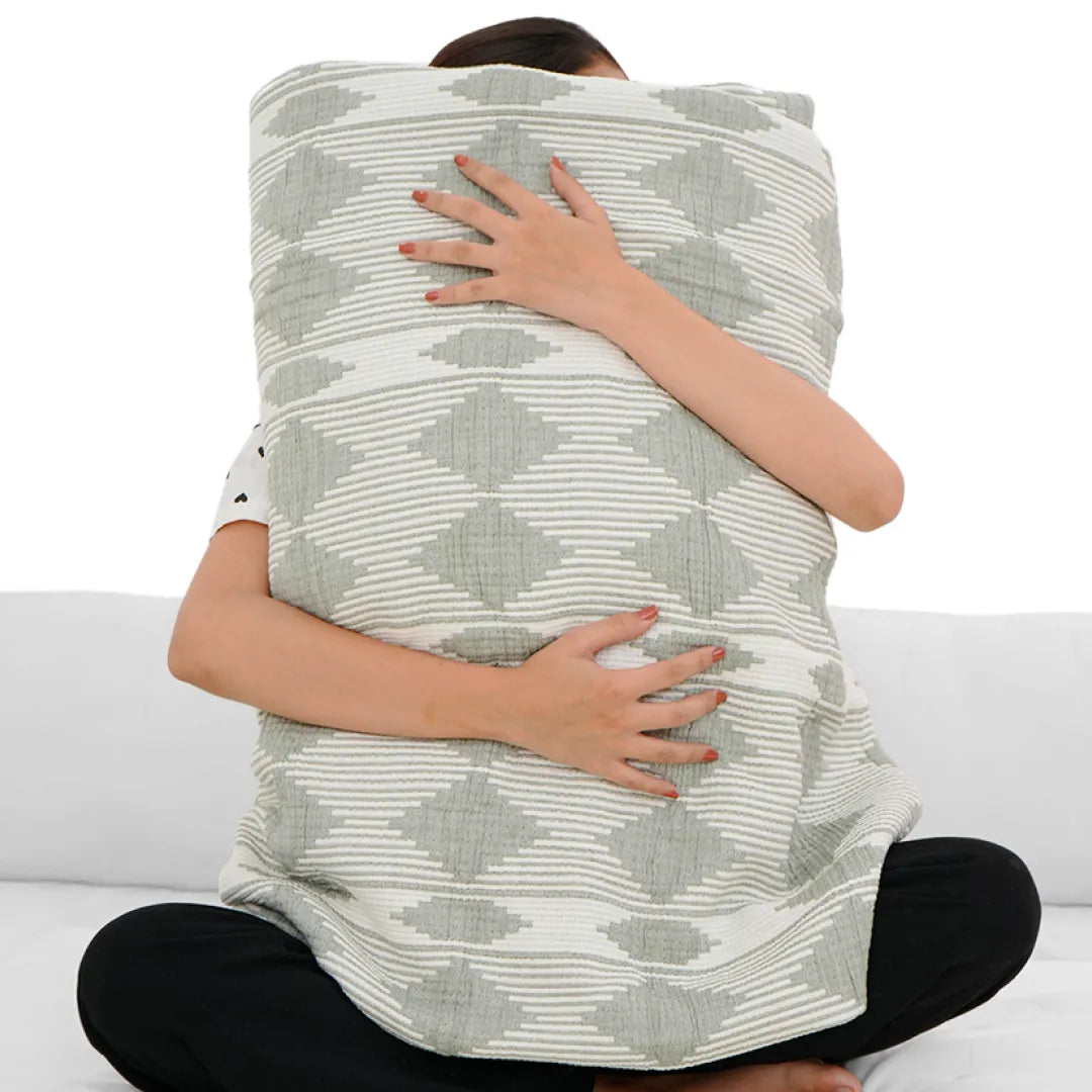 Zarf California King Size Plush Cotton AC Blanket With 2 Pillow Cases - Lunar Dust