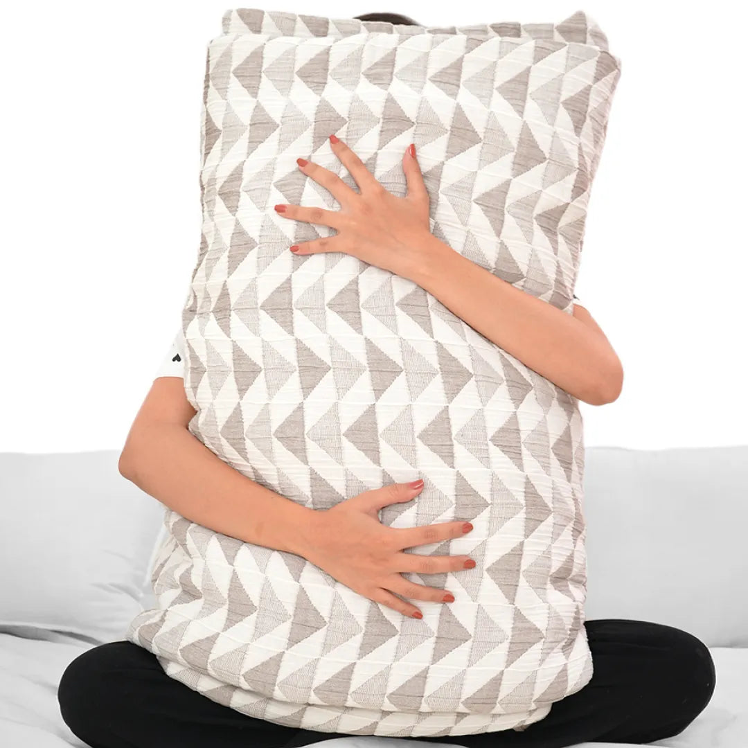 Zarf California King Size Plush Cotton AC Blanket With 2 Pillow Cases - Celestial Grey
