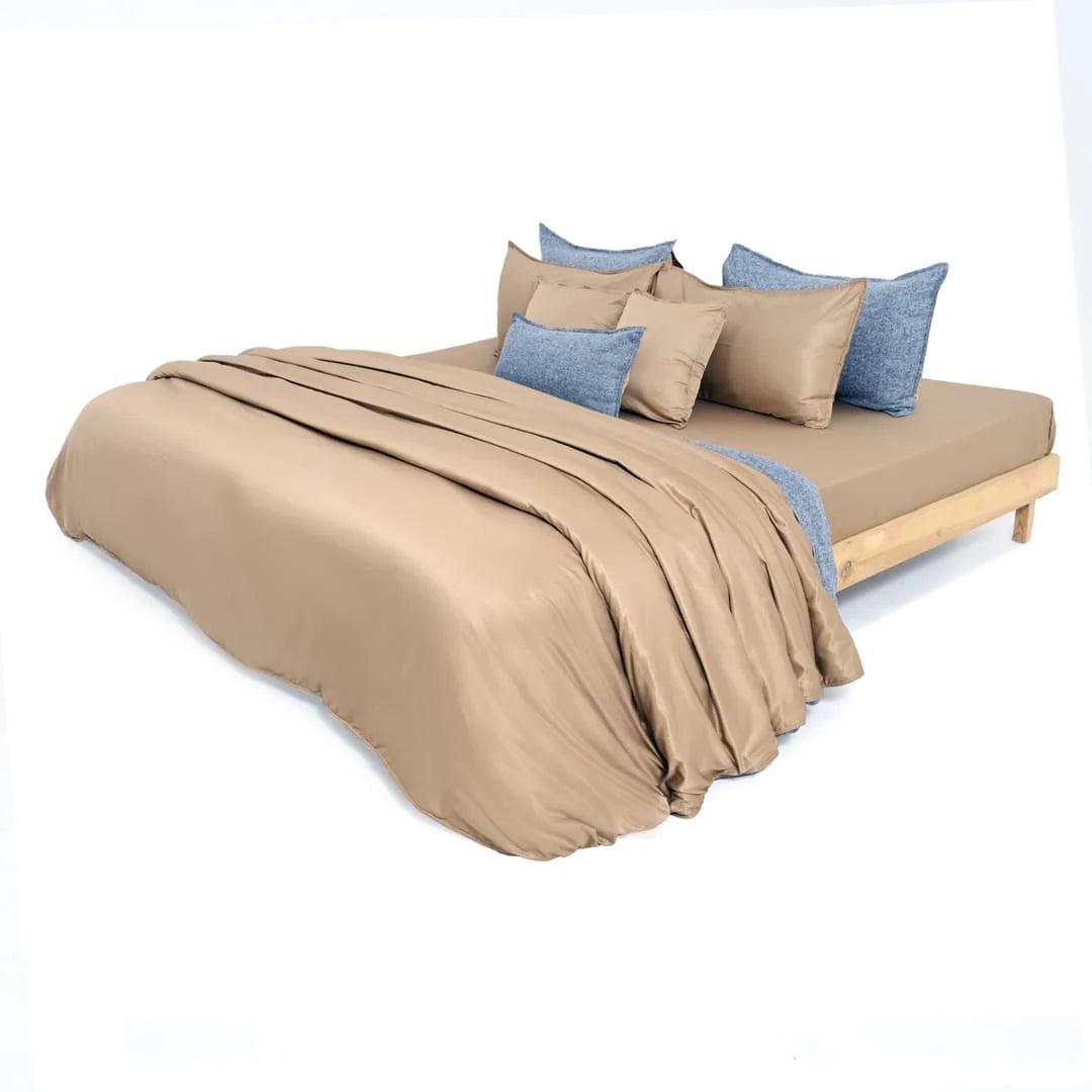 Linen Blend AC Comforter With 2 Pillow Cases and 1 Breakfast Pillow - Fleck