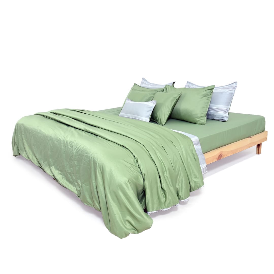 Zarf AC Comforter With 2 Pillow Cases and 1 Breakfast Pillow - Thyme