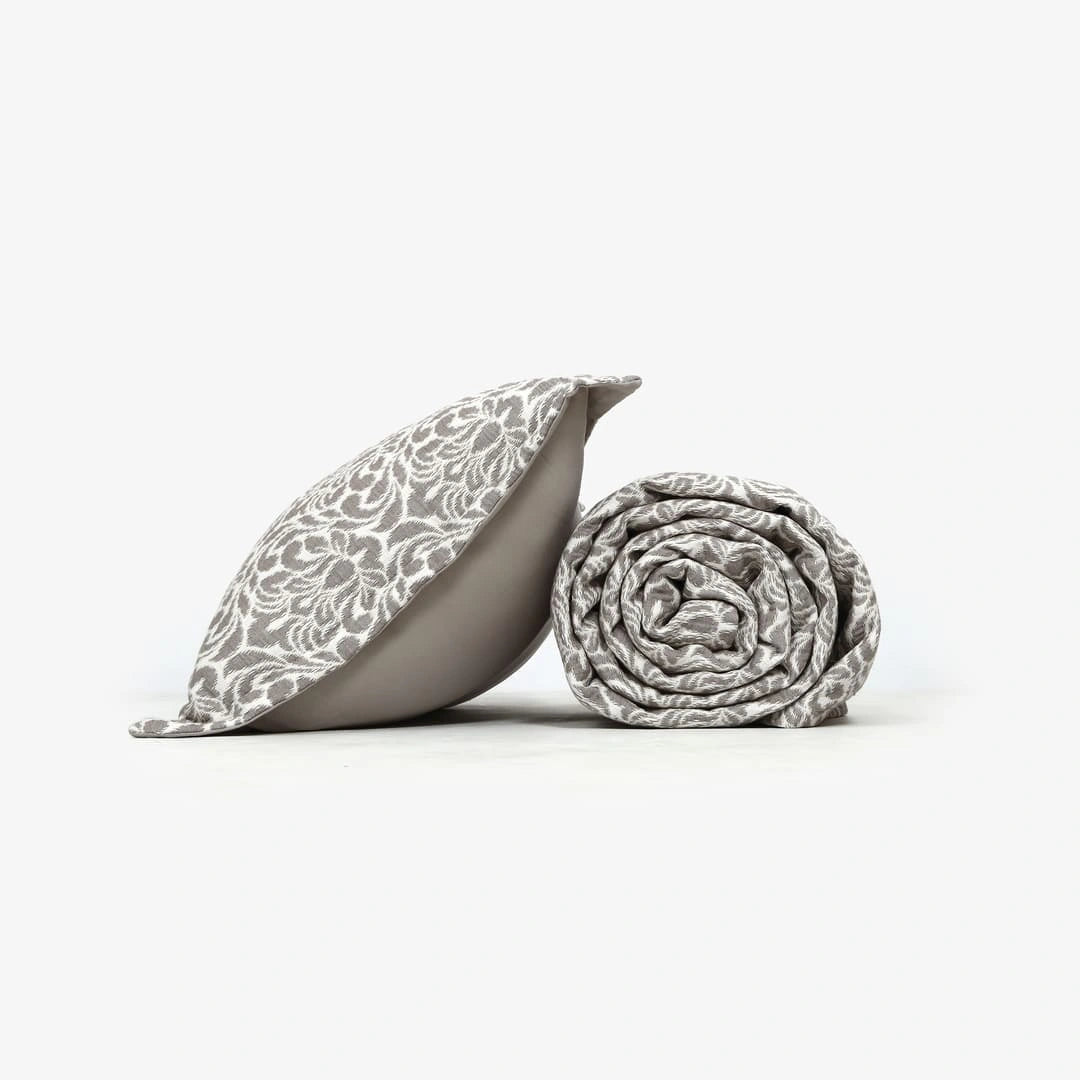 Zarf King Size Pure Cotton Cottage Comforter with 2 Pillowcases - Oatshade