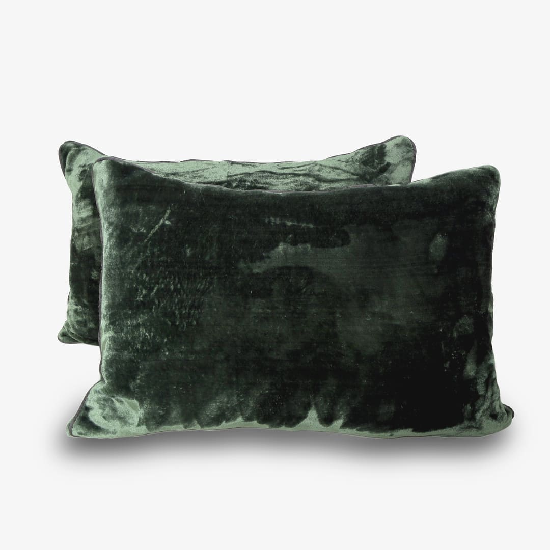 Premium Velvet Pillow Covers- Set Of 2 - Olive