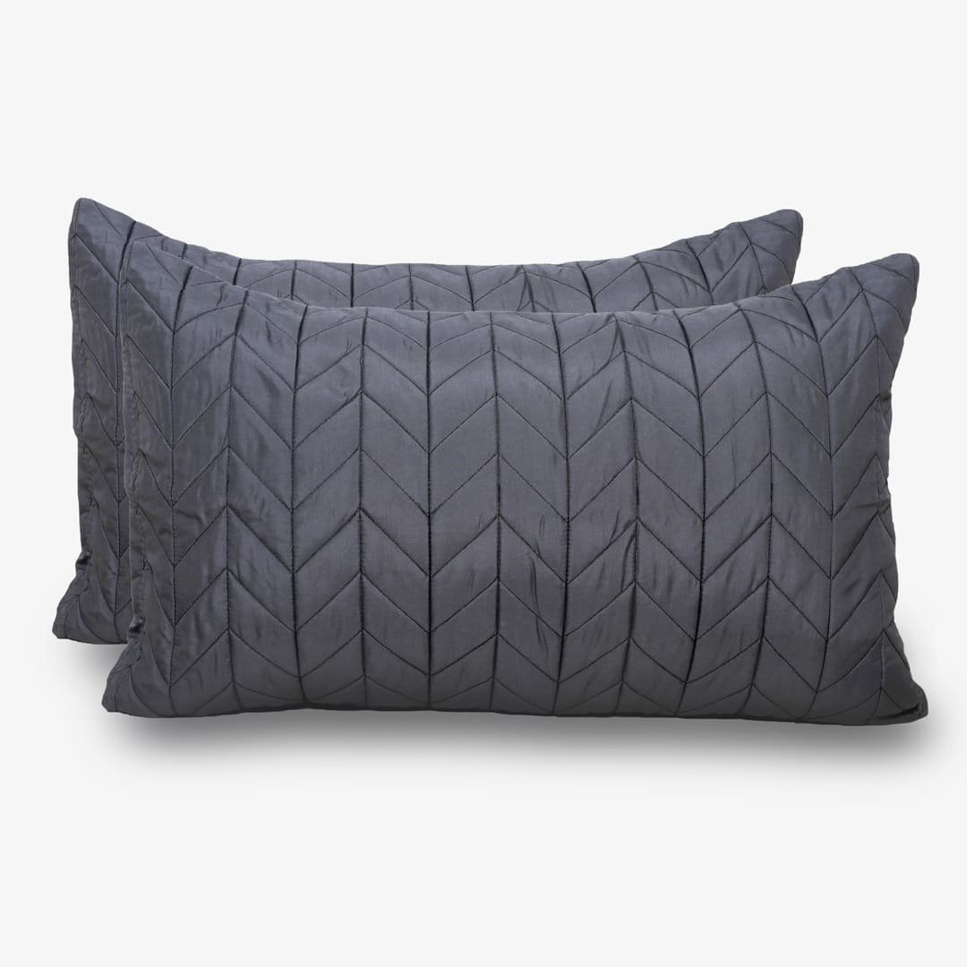 Zarf California King Size AC Comforters With 2 Pillow Cases & 2 Cushion Covers - Dark Grey