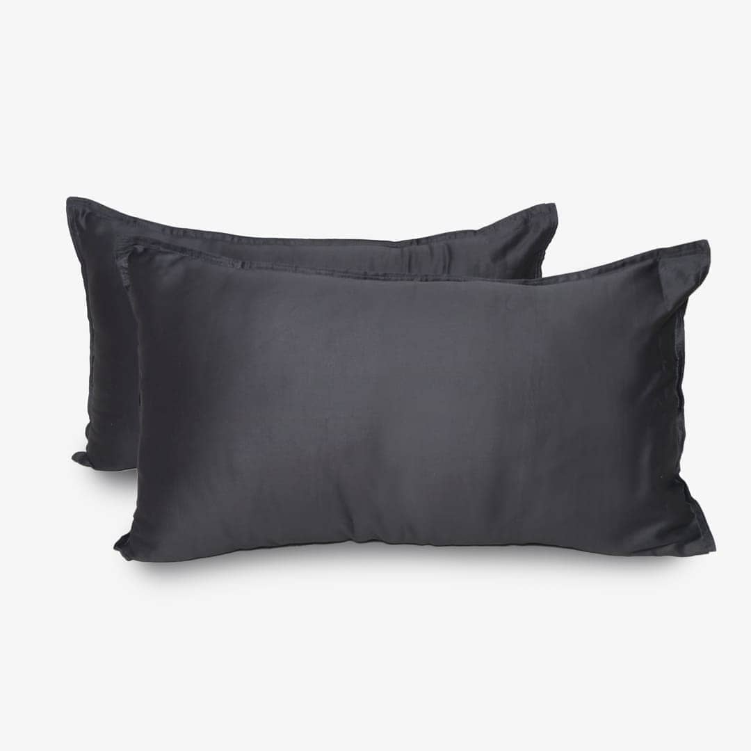 Zeries Egyptian Cotton Bedsheets With 2 Pillow Cases & 2 Cushion Covers - Raven