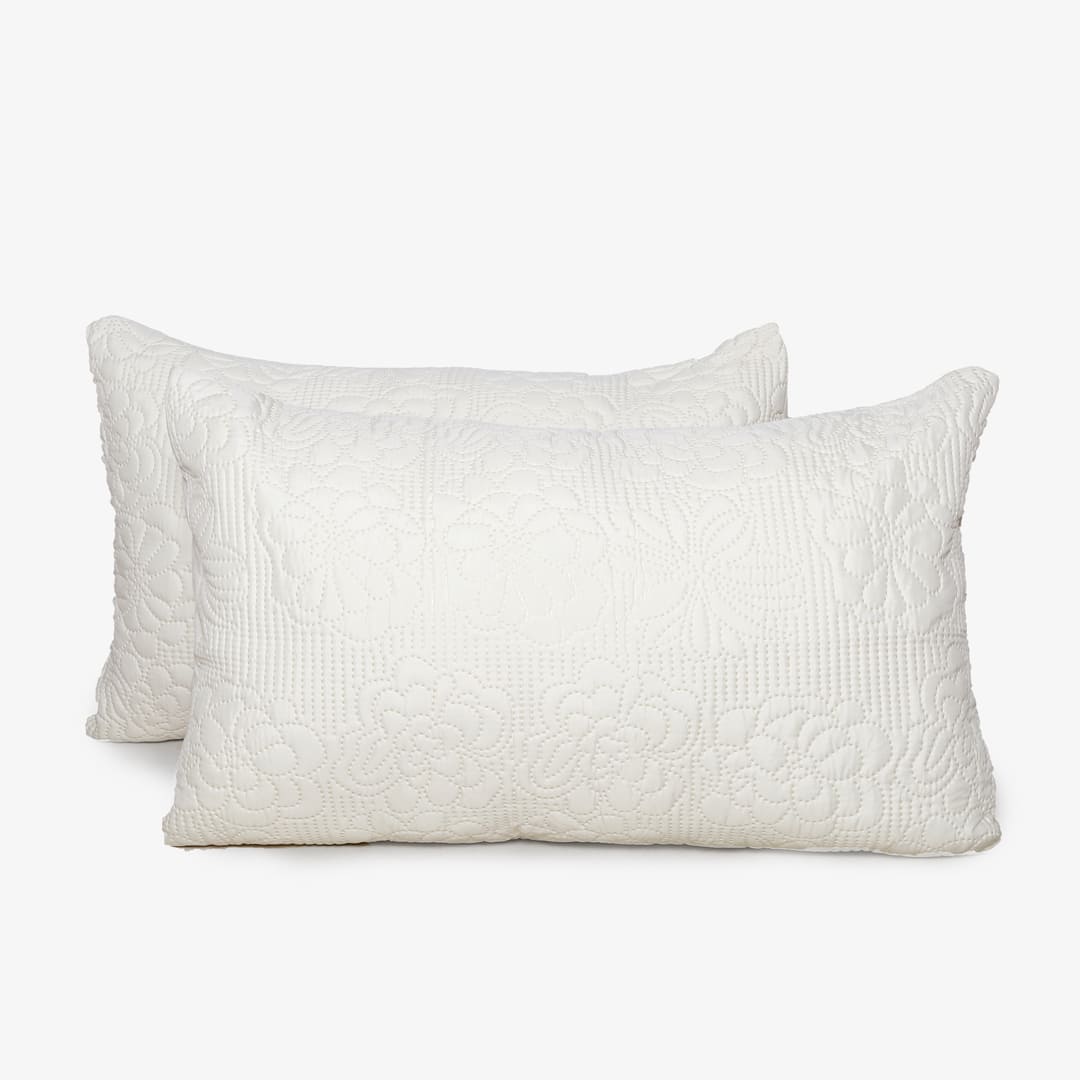 Zarf California King Size AC Comforters With 2 Pillow Cases & 2 Cushion Covers - Pearl