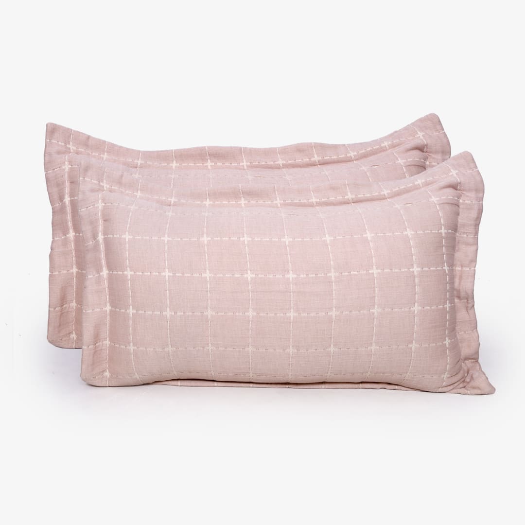 Zarf California King Size Plush Cotton AC Blanket With 2 Pillow Cases - Coral Infusion
