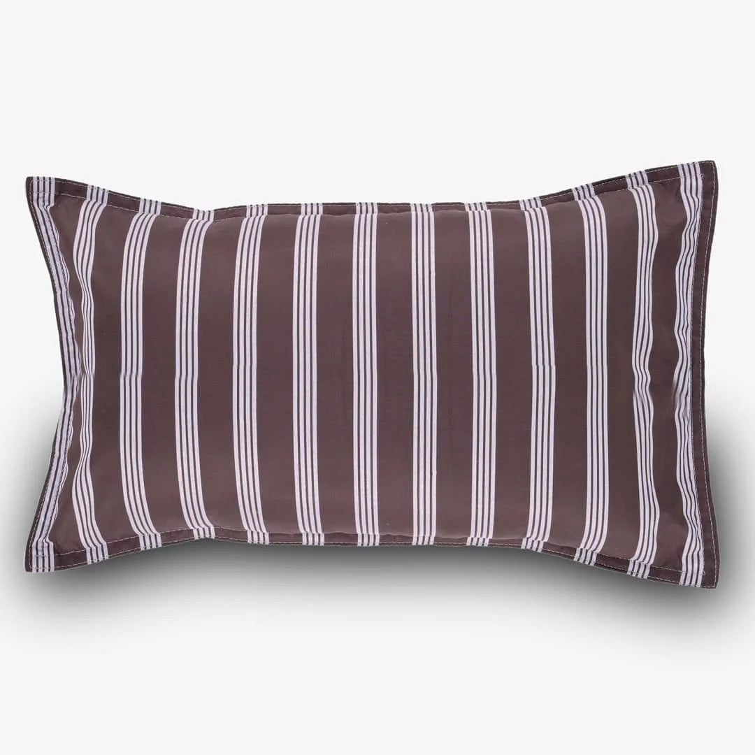 Linen Blend AC Comforter With 2 Pillow Cases and 1 Breakfast Pillow - Truffle