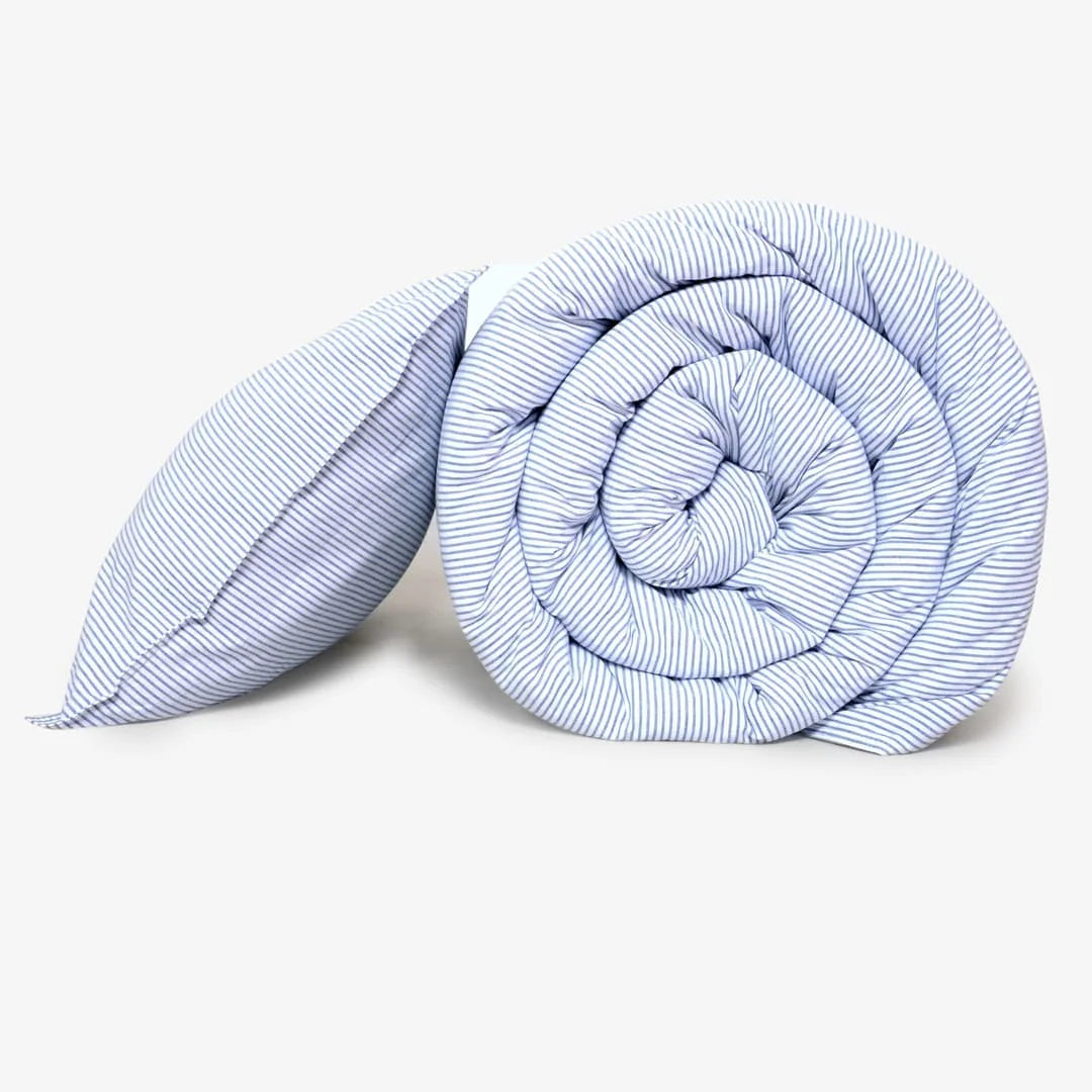 Zarf Linen Blend Bedding Set Of 9 - Breeze