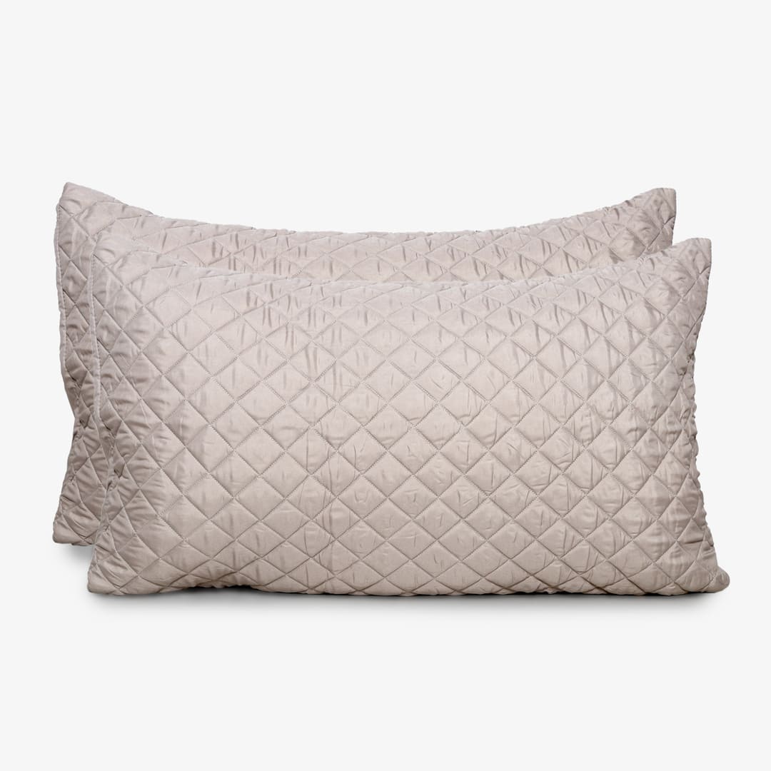Zarf California King Size AC Comforters With 2 Pillow Cases & 2 Cushion Covers - Light Grey
