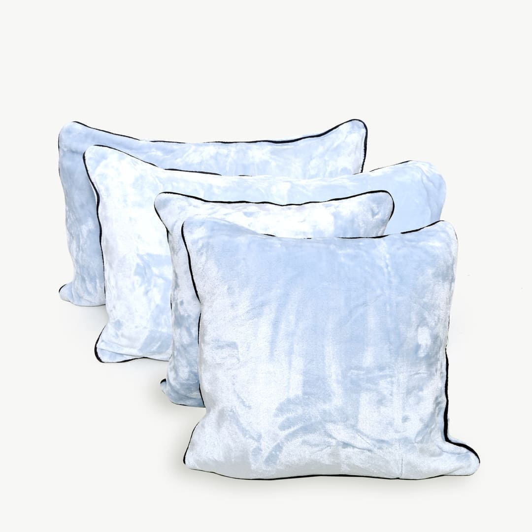 Premium Velvet Pillow Covers- Set Of 2 - Powder Blue