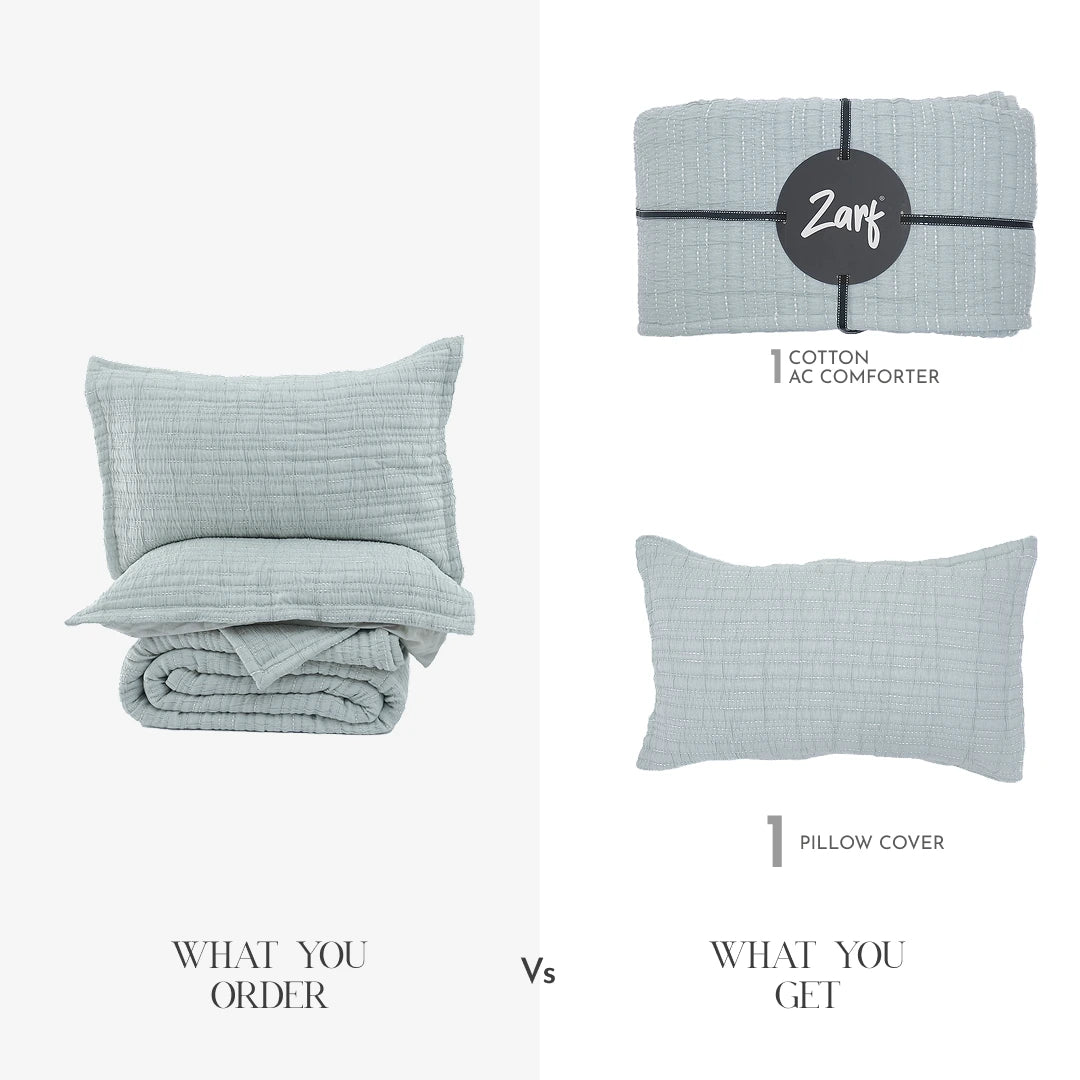 Zarf Baby Size Pure Cotton Cottage Comforter with 1 Pillow Case - SpringLeaf