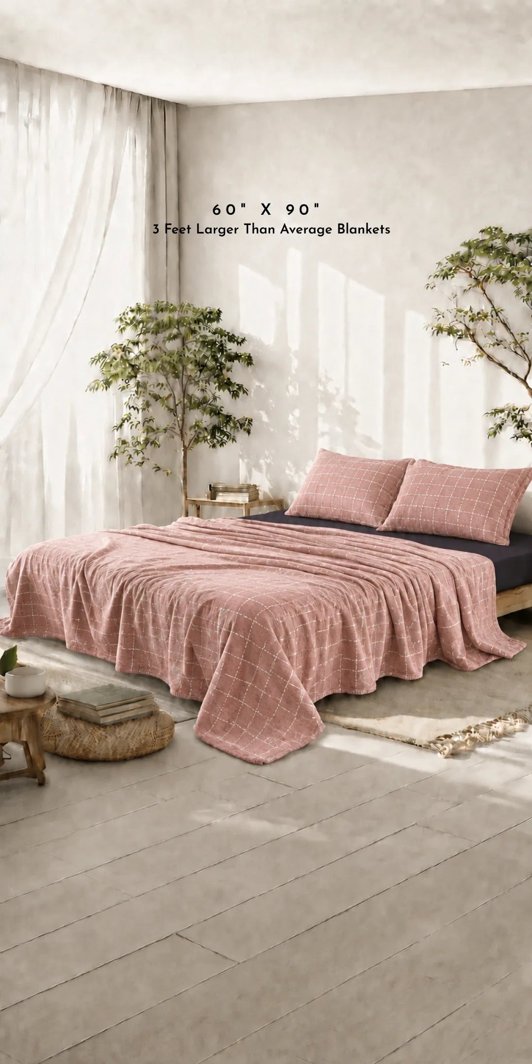 Zarf Plush Cotton AC Blanket For Single Size Bed With 2 Pillow Cases - Bloomist