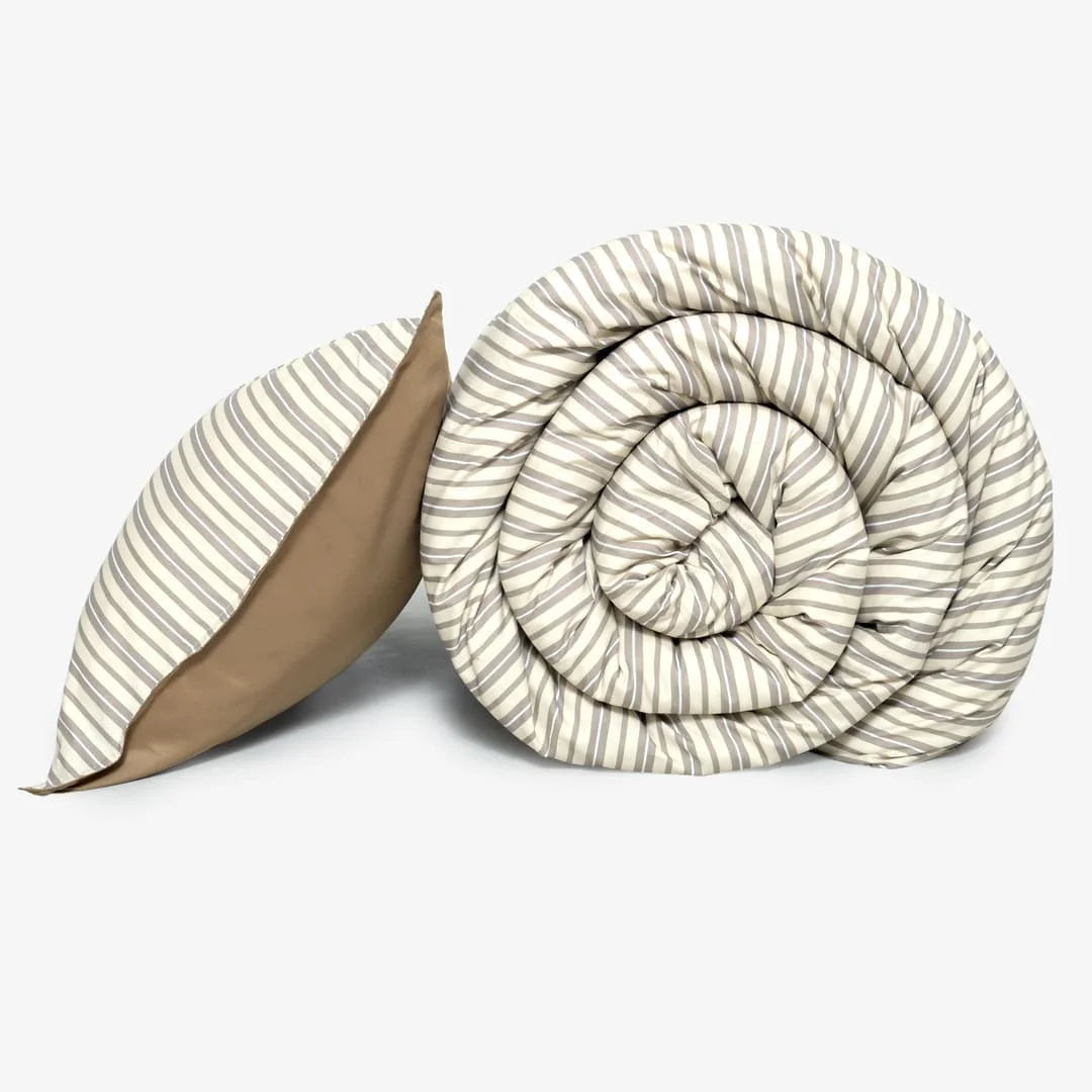 Linen Blend AC Comforter With 2 Pillow Cases and 1 Breakfast Pillow - Vesper