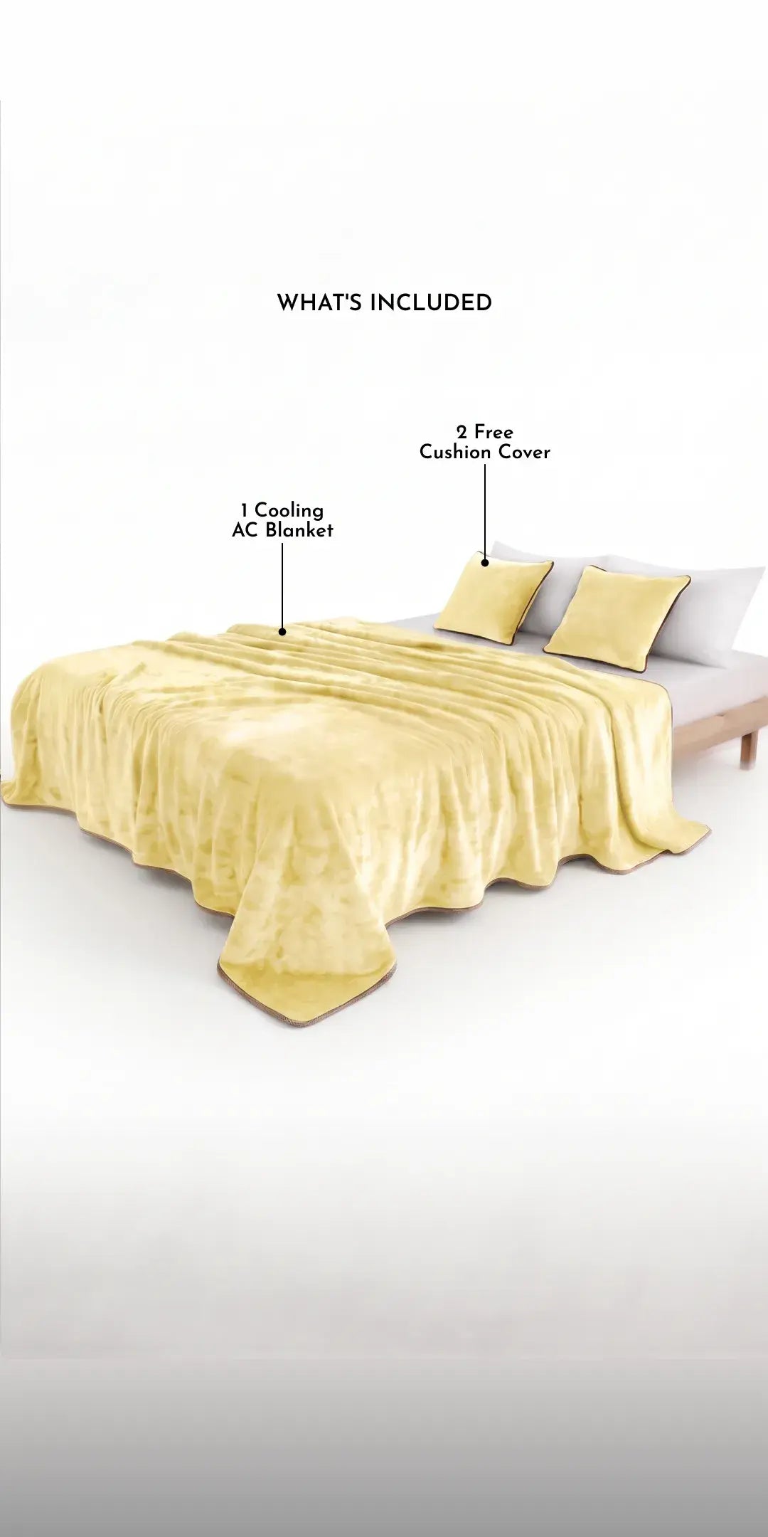 Zarf All-Season Premium AC Blanket With Two Cushion Covers - Magnolia