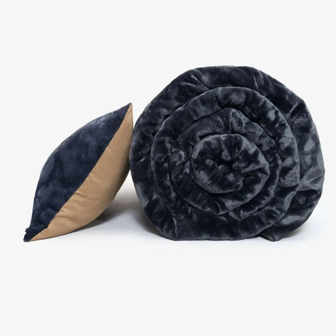 Zarf Premium AC Dohar With Two Pillow Covers & One Breakfast Cushion Cover - Blackstone