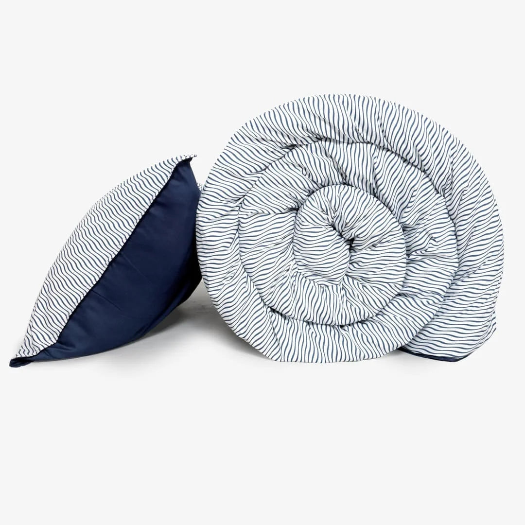 Zarf Linen Blend Bedding Set Of 9 - Inkwave