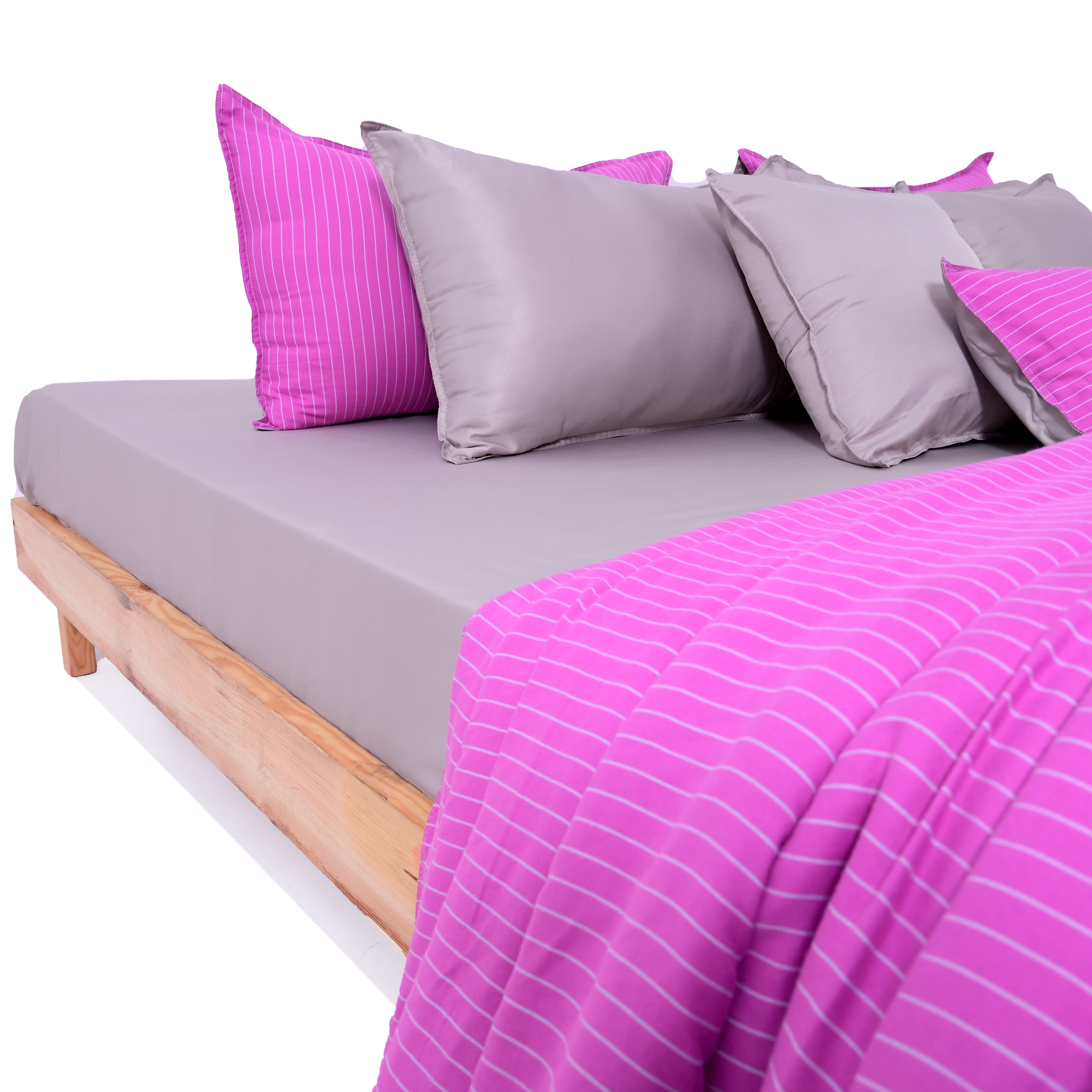 Linen Blend AC Comforter With 2 Pillow Cases and 1 Breakfast Pillow - Noor